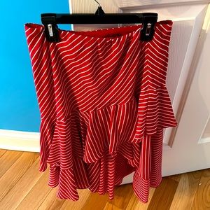 Lauren Ralph Lauren red and white tiered dressy skirt
